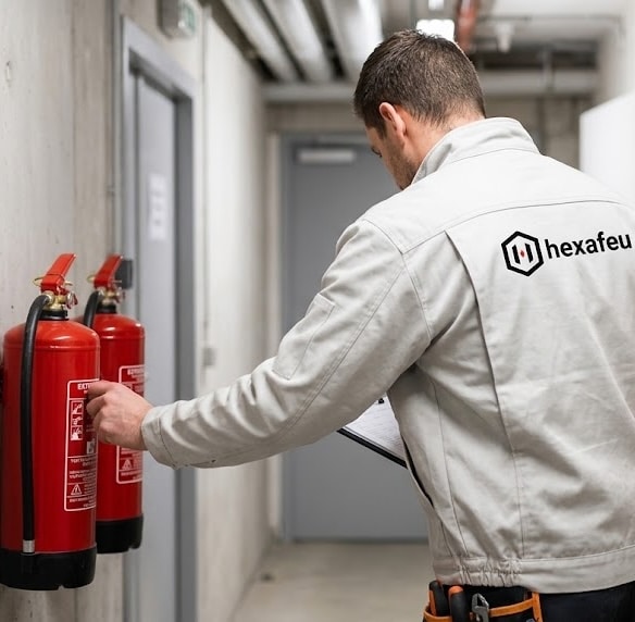 Technicien Hexafeu en intervention de maintenance